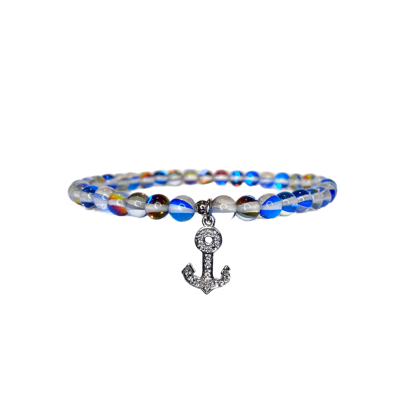 Marsha Glowing Blue Anchor Ankle Bracelet
