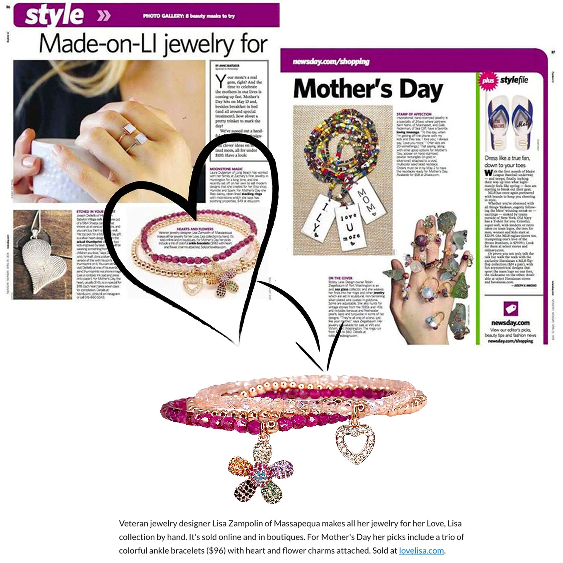 amy anklet collection featured in newsday crystal beaded anklets love lisa