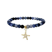 andrea starfish beaded anklet with blue gemstone beads and gold pave starfish charm by love lisa
