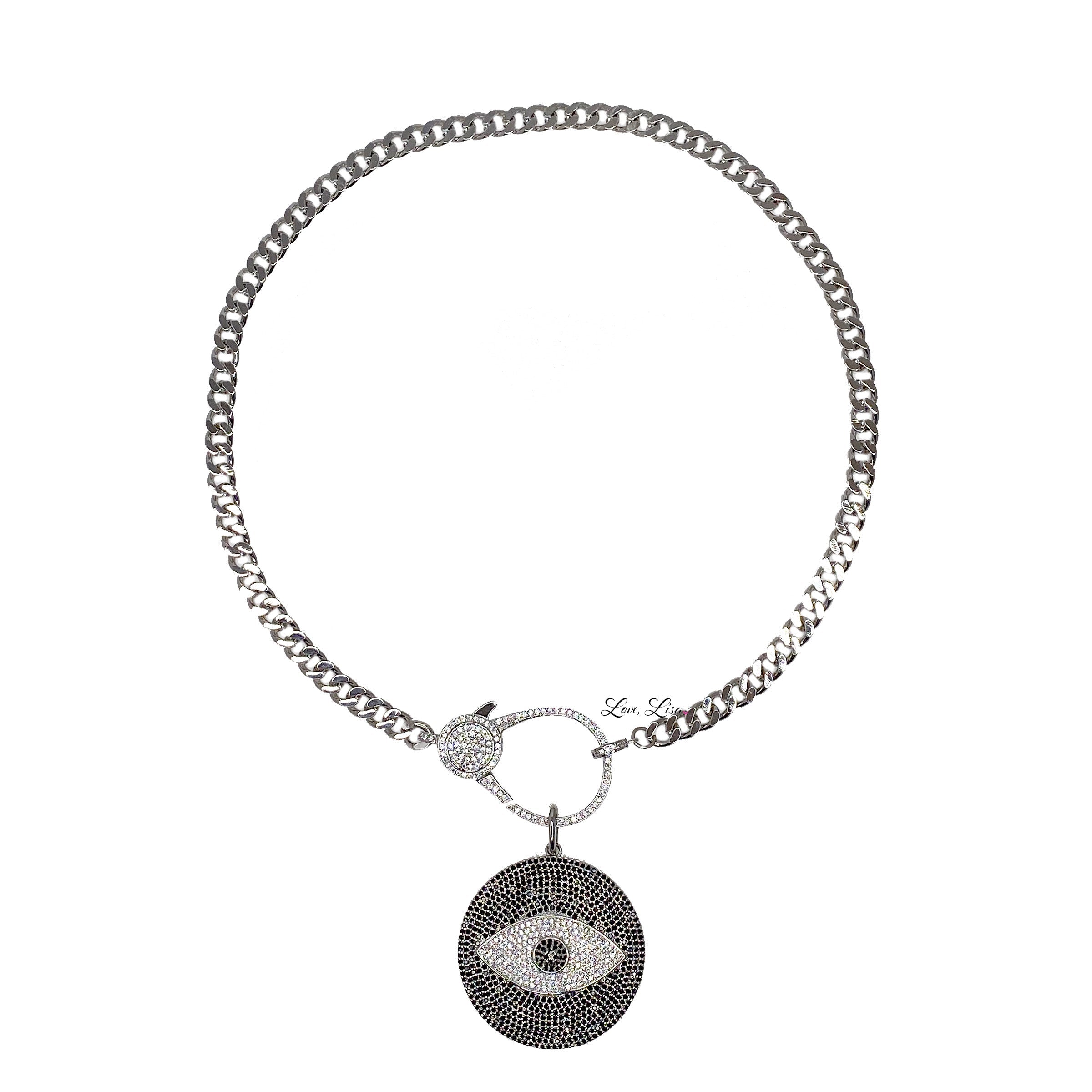 Angelina Evil Eye Necklace | Pavé Evil Eye Necklace by Love Lisa