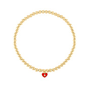 melindas sweet little heart eye anklet gold beads red heart eye charm