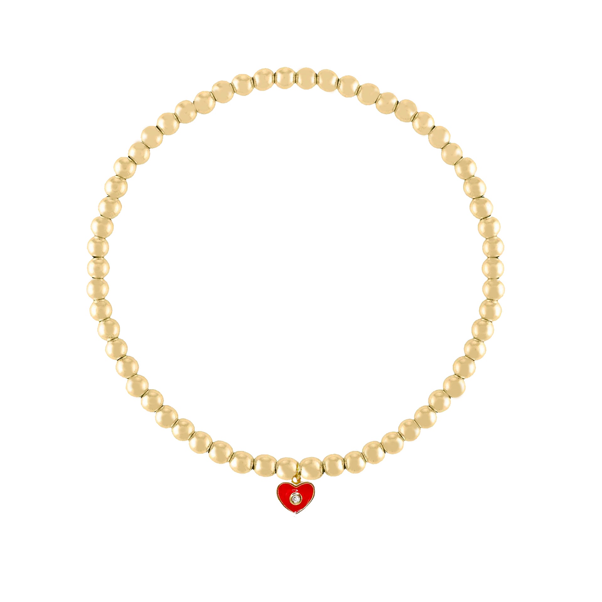 melindas sweet little heart eye anklet gold beads red heart eye charm
