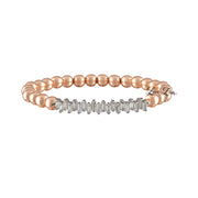 baguette stretch beaded bracelet rose gold with baguette crystal design love lisa