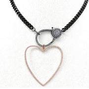 Rose gold open heart charm featuring a soft, romantic outline