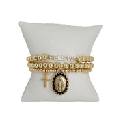 believe in the faith miraculous collection gold bracelet set love lisa