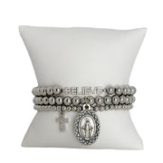 believe in the faith miraculous collection silver bracelet set love lisa