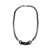 love lisa bianca pave link chain necklace in gunmetal black