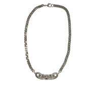 love lisa bianca pave link chain necklace in silver