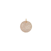 Rose gold pavé crystal disc charm for necklace or bracelet

