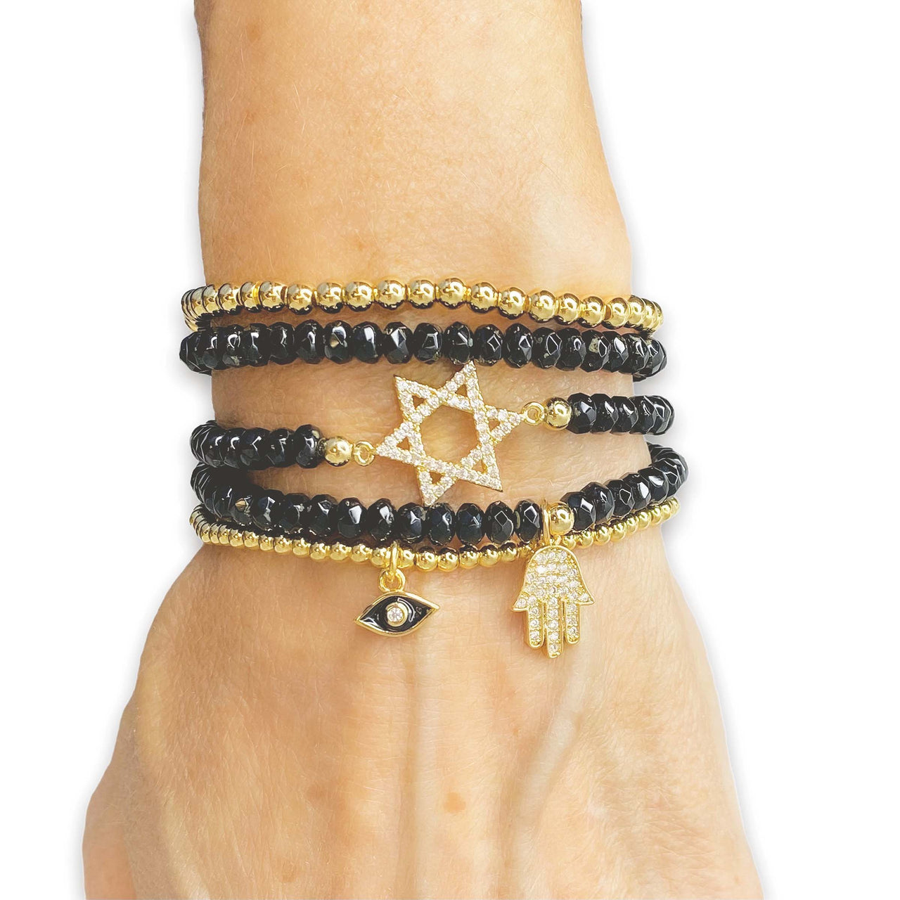 Beautiful Jewish Star Stack of Bracelets