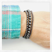 build your own stack beaded bracelets gunmetal version medium and large beads love lisa