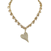 carrie love knot heart necklace gold barbed wire chain with pave heart charm by love lisa jewelry