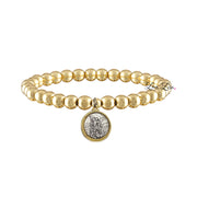 catholic medal saint beaded bracelet st christopher gold bracelet protection jewelry by love lisa