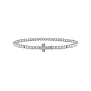 christine cross anklet silver side by side cross beaded anklet