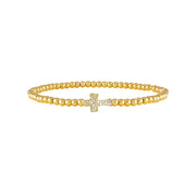 christine cross anklet gold side by side cross beaded anklet