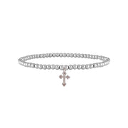 love lisa christine cross anklet silver beaded jewelry elastic ankle bracelet