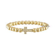 christine bracelet gold beads with matching gold cross love lisa