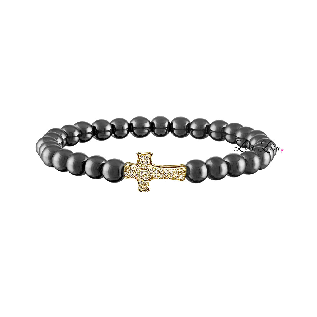 Christine Medium Beaded Cross Bracelet | Faith Jewelry by Love Lisa