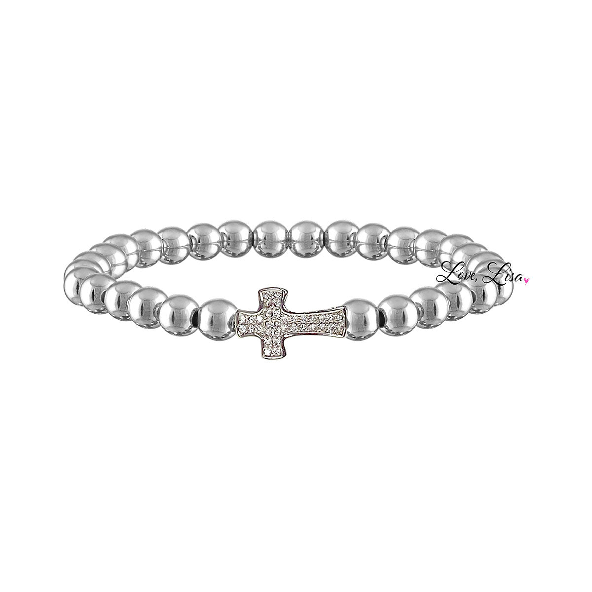 Christine Medium Beaded Cross Bracelet | Faith Jewelry by Love Lisa