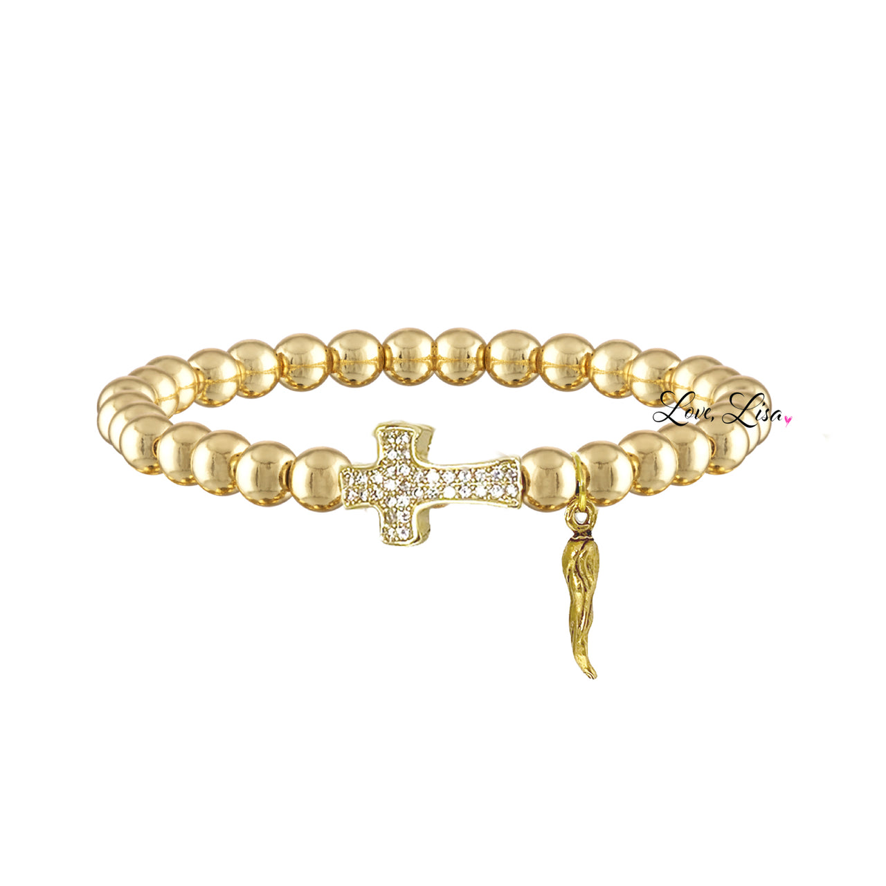christine-italian-horn-cornicello-cross-bracelet-gold