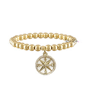 love lisa cindi compass bracelet gold beaded bracelet with mother of pearl compass charm