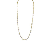danielle diamond clasp necklace gold beaded chain with pave clasp detail