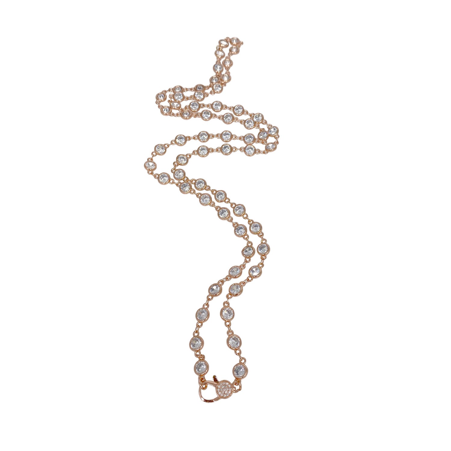 danielle diamond clasp necklace rosegold s