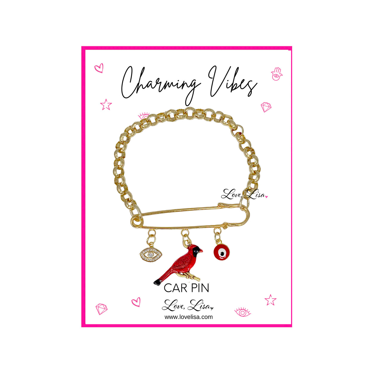 drive safe cardinal car pin display card with protection message