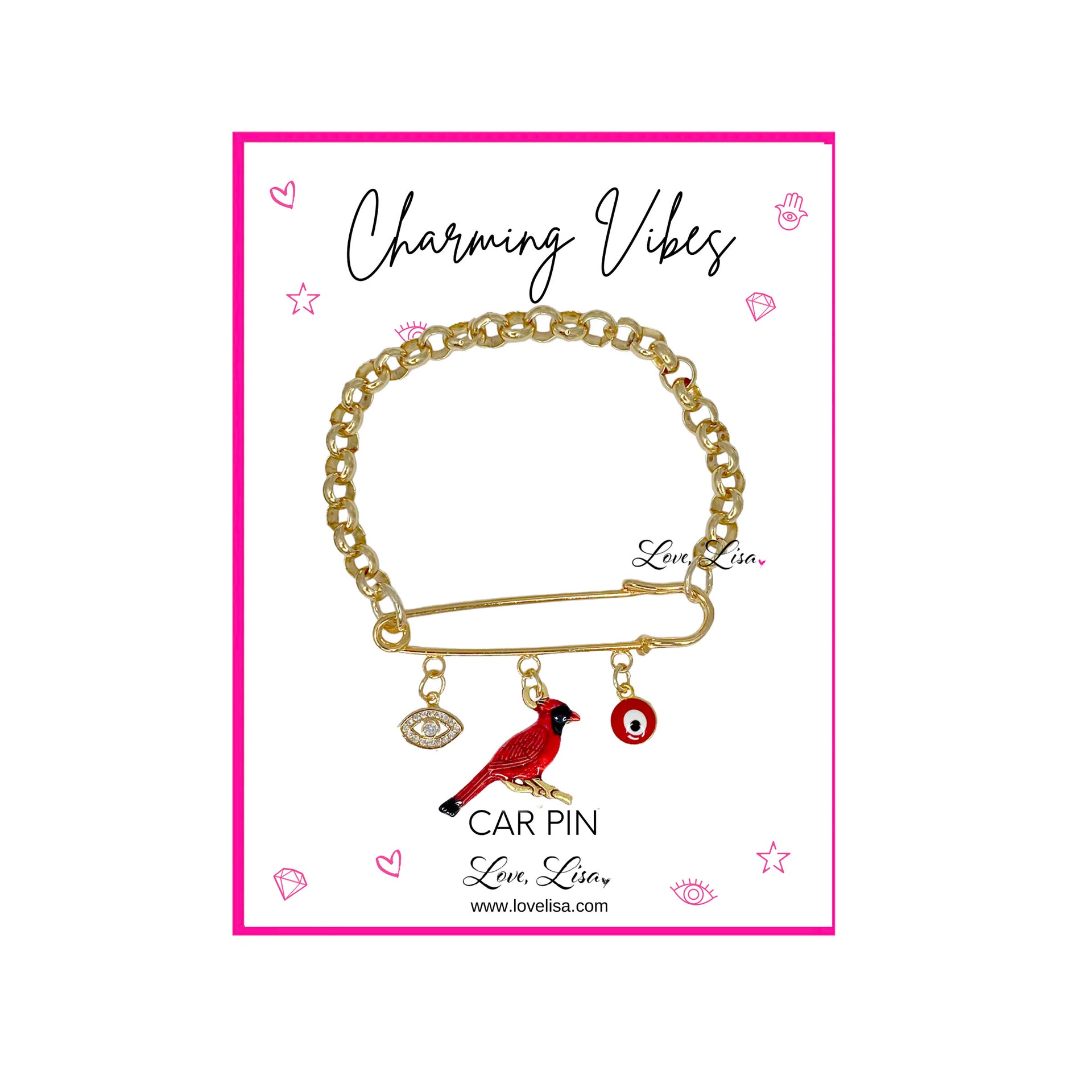 drive safe cardinal car pin display card with protection message