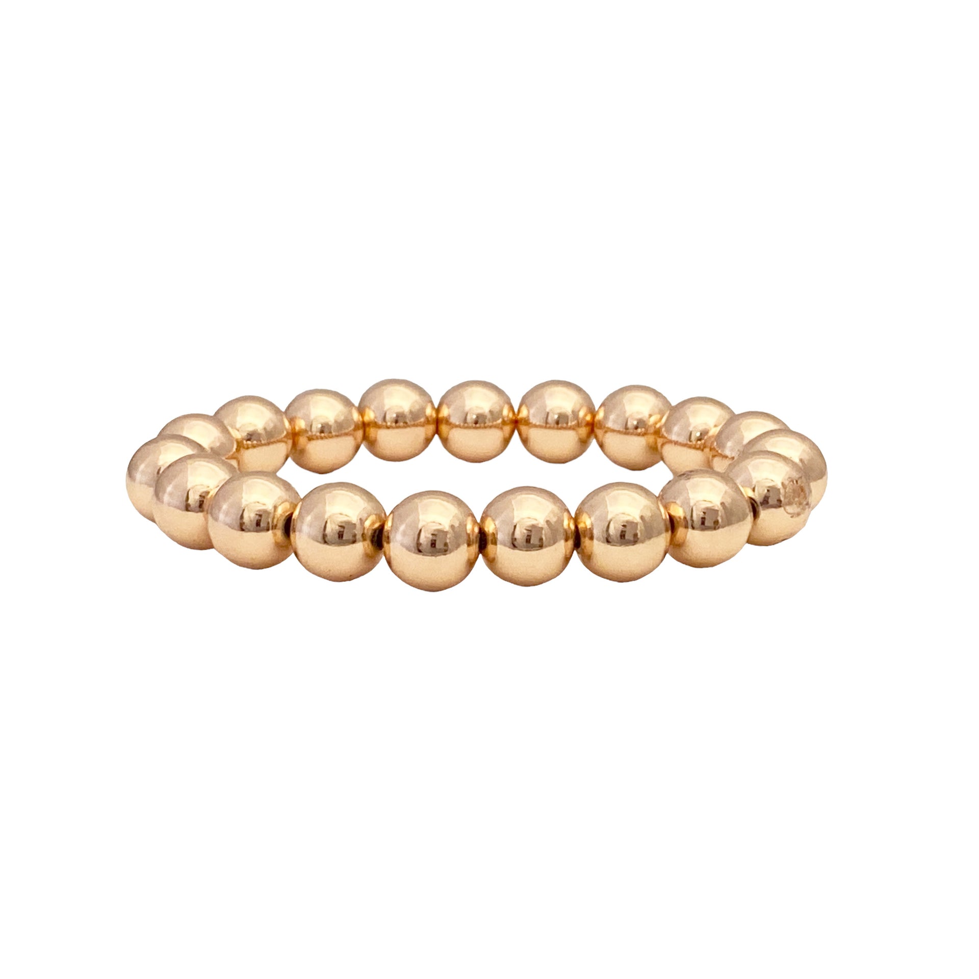 famous 10mm beaded stretch bracelet rose gold love lisa