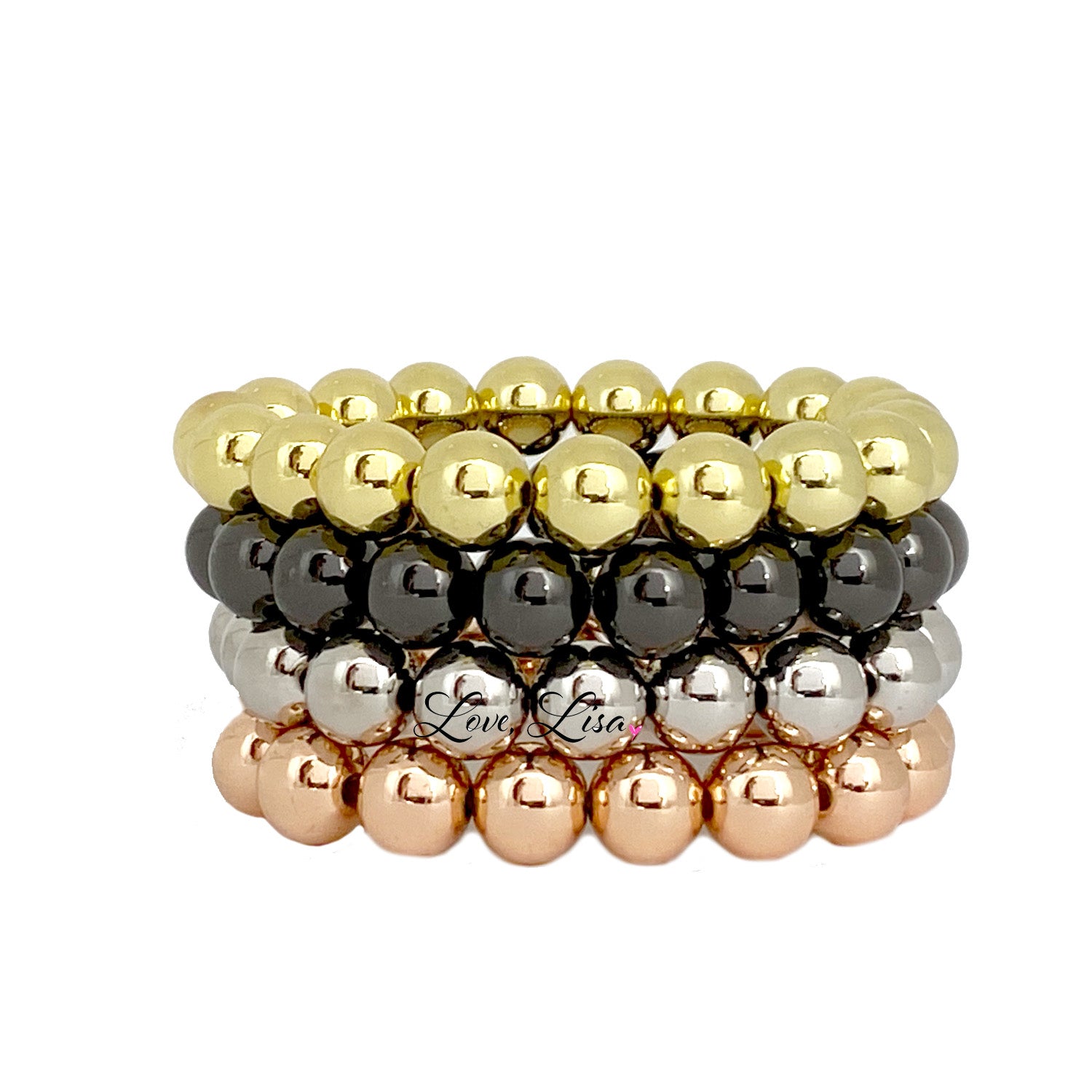 famous 10mm beaded stretch bracelet stacked bracelets love lisa