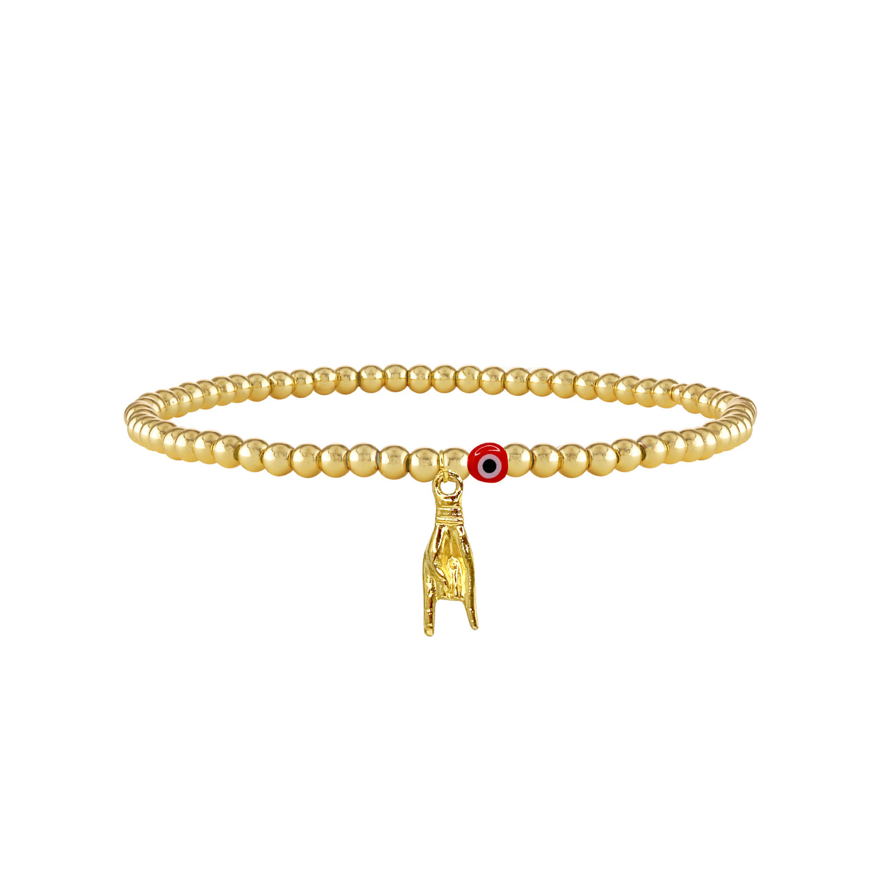 Gia Italian Good Luck Anklet Love Lisa gold evil eye and Mano Cornuto jewelry