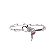 silver italian horn cornicello bracelet with red evil eye charm love lisa silver jewelry good luck bracelet