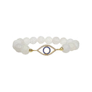 glam evil eye bracelet white beaded version with crystal charm love lisa