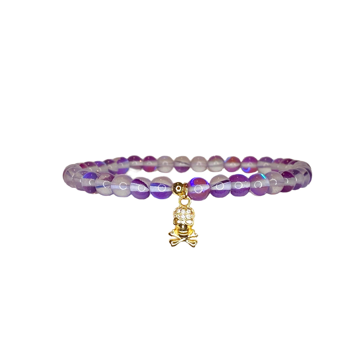 Marsha Glowing Purple Skull Ankle Bracelet