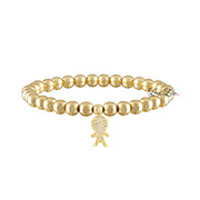 gold grandma bracelet with one boy charm