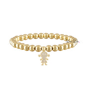 gold grandma bracelet with one girl charm