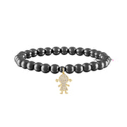gunmetal grandma bracelet with one gold grandchild charm