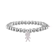 silver grandma bracelet with one boy grandchild charm