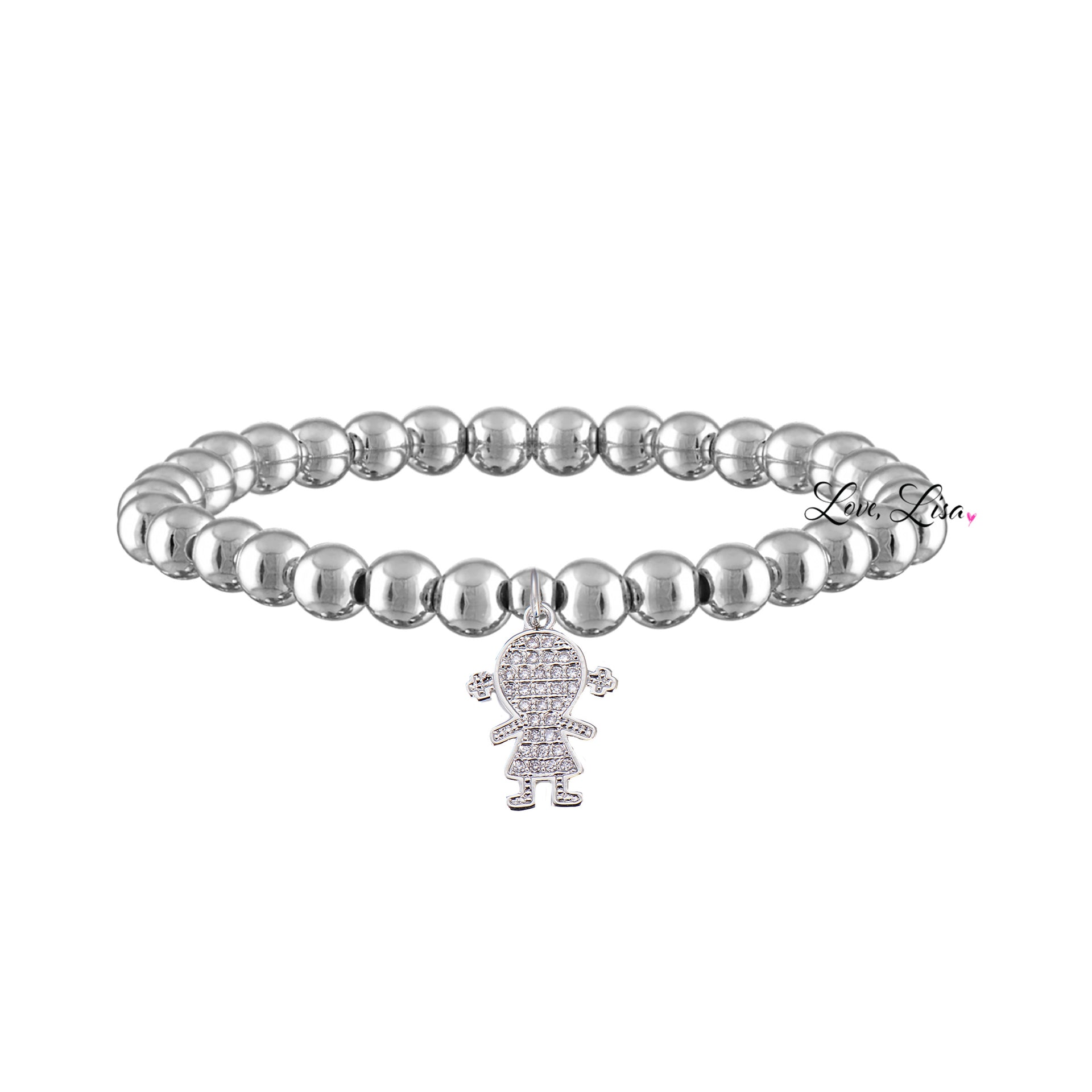 silver grandma bracelet with one grandchild charm