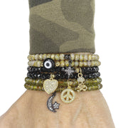 love lisa harper heart bracelet stacked on wrist