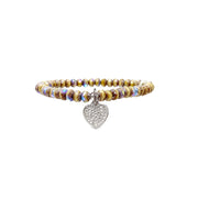 love lisa harper heart bracelet tan beads and silver heart charm
