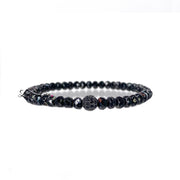 black harper pave bracelet with faceted crystal beads and silver pave accent for elegant sparkle by Love Lisa