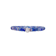 mykonos blue harper pave bracelet with ocean inspired 6mm beads and crystal pave connector by Love Lisa jewelry