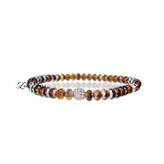 root beer brown harper pave bracelet with warm tone faceted crystal beads and pave accent by Love Lisa