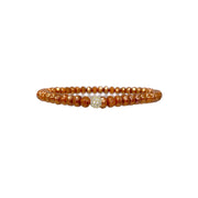 spicy orange harper pave bracelet featuring bold faceted crystal beads with sparkling pave connector by Love Lisa