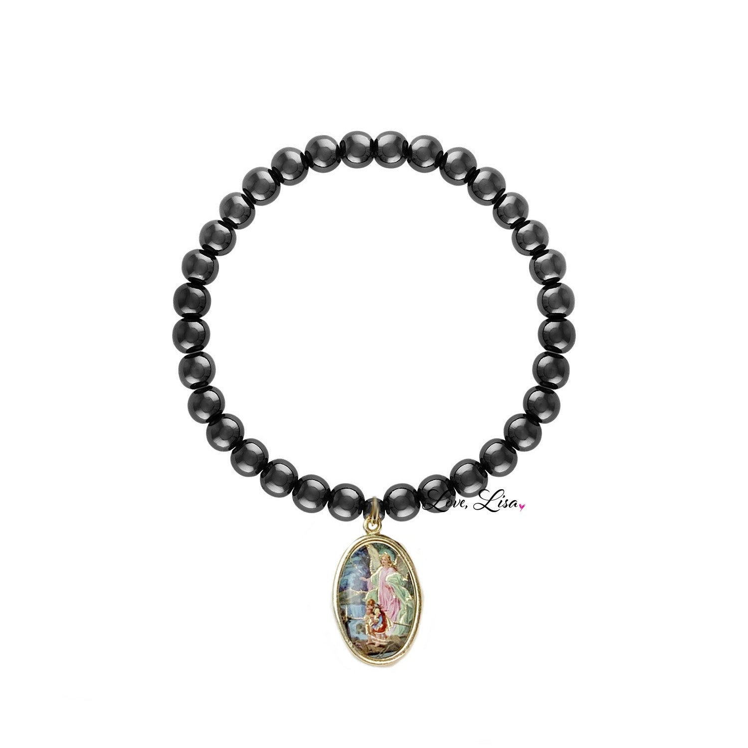 incredible guardian angel beaded bracelet gunmetal faith inspired jewelry love lisa