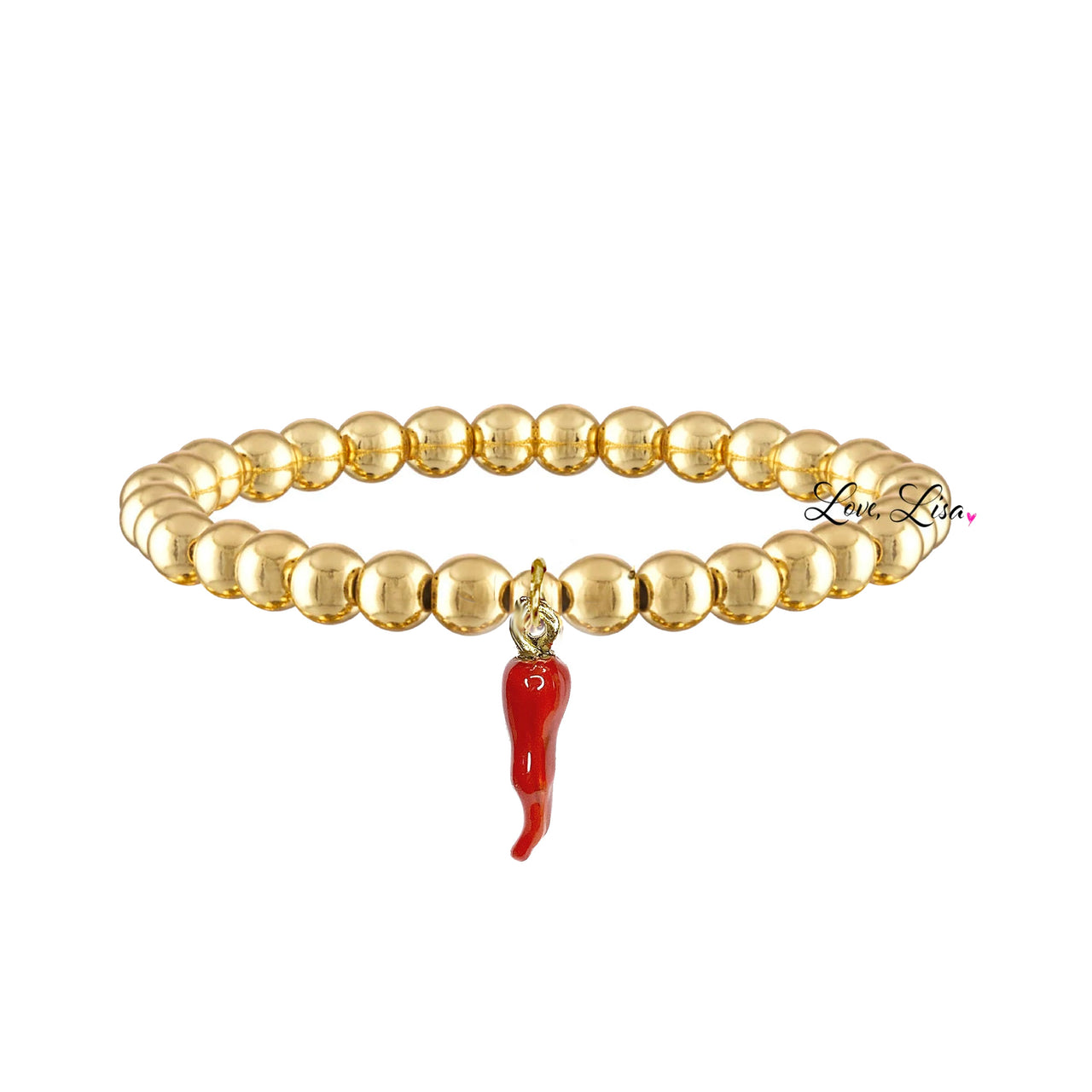 italian red horn cornicello bracelet gold with red horn charm love lisa