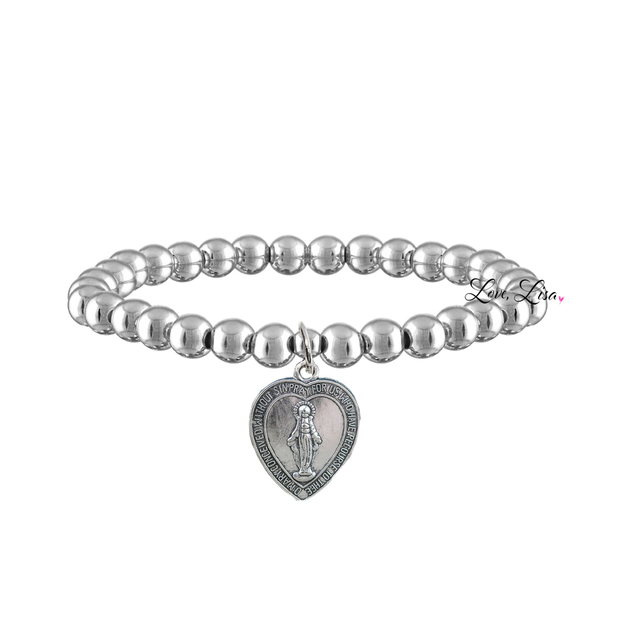love lisa miraculous medal bracelet silver