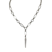 layla y link necklace silver link chain with pave dagger pendant